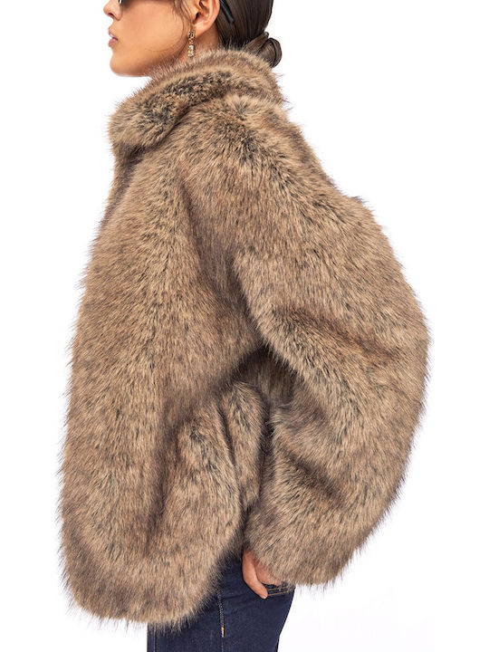 Women's Short Fur Beige-brown