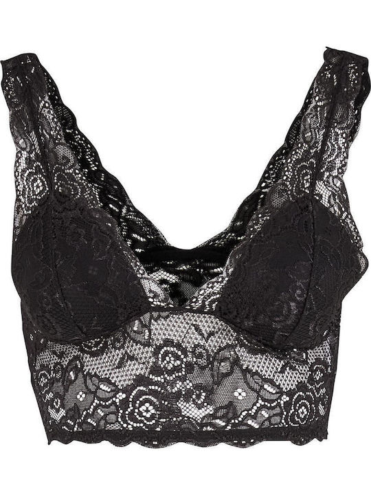 Ladies Allover Lace Bra Padded Black