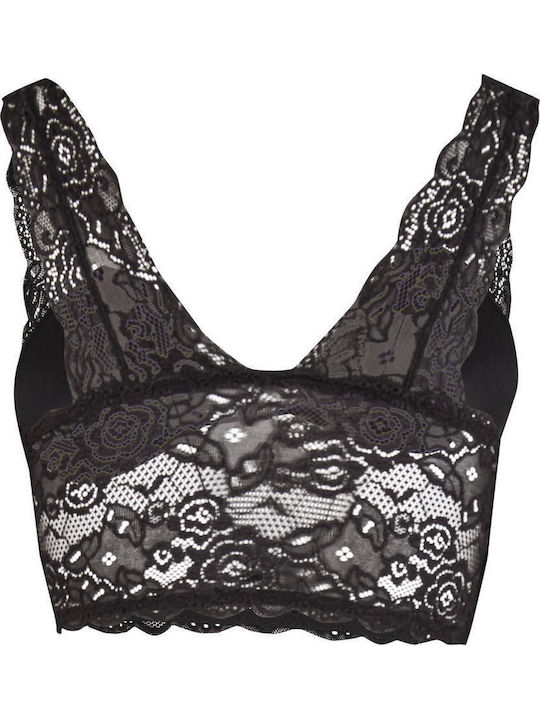 Ladies Allover Lace Bra Padded Black