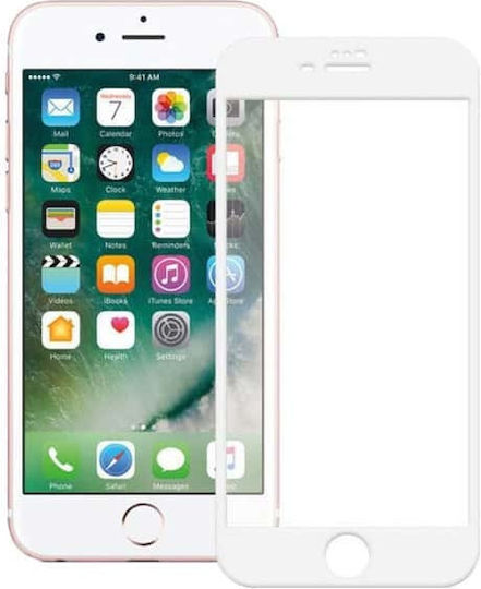 Full Face Tempered Glass Screen Protector for iPhone 7 Plus / 8 Plus White Frame