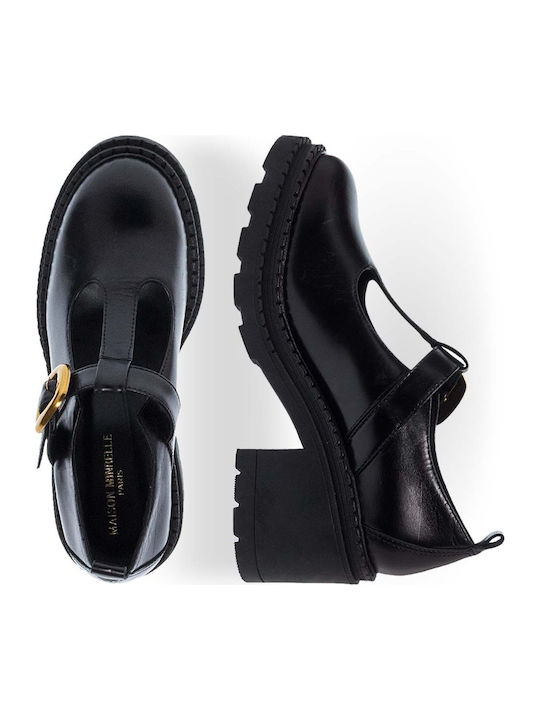 Lederne Damen Ballerinas in Schwarz Farbe