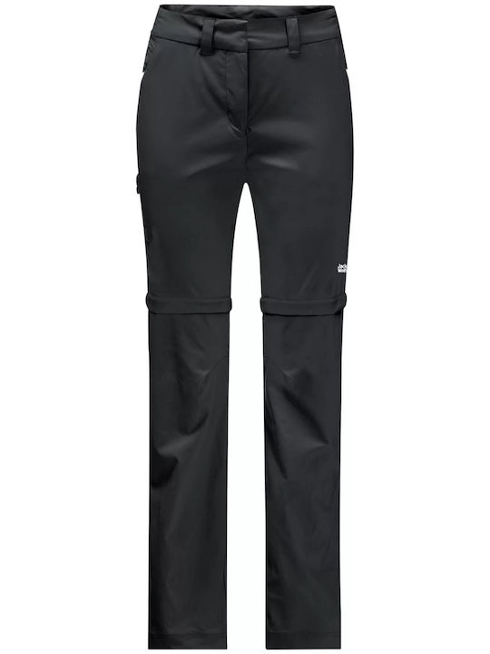 Jack Wolfskin Overland Γυναικείο Κοντό Παντελόνι Πεζοπορίας Μαύρο