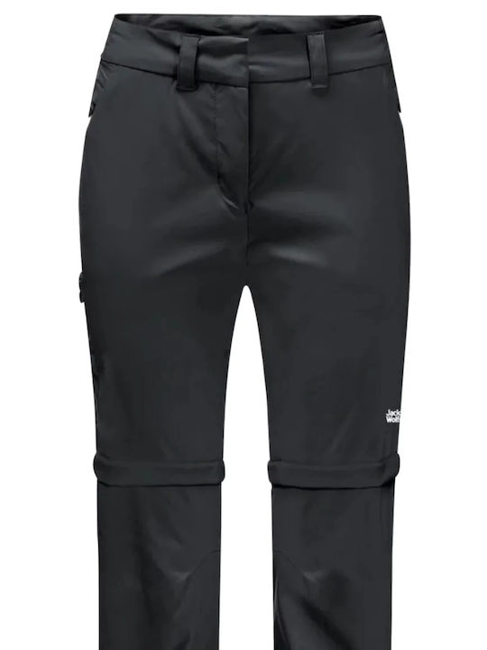 Jack Wolfskin Overland Γυναικείο Κοντό Παντελόνι Πεζοπορίας Μαύρο