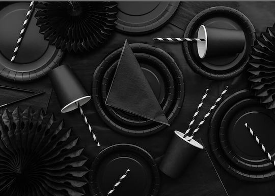 PartyDeco Tablecloth Black Velvet-Black Metal 137x183cm