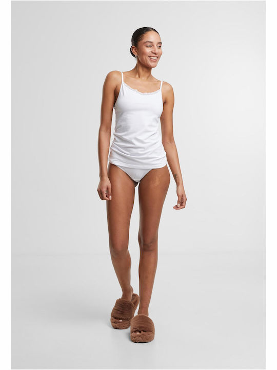 Women's T-Shirt with Spaghetti Strap White 2Pack