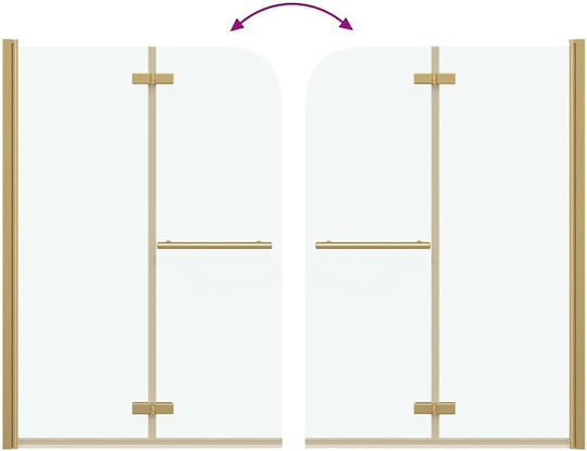 vidaXL Divider de verandă Duș cu Pliabil Ușă 95x140cm Dungi Oro