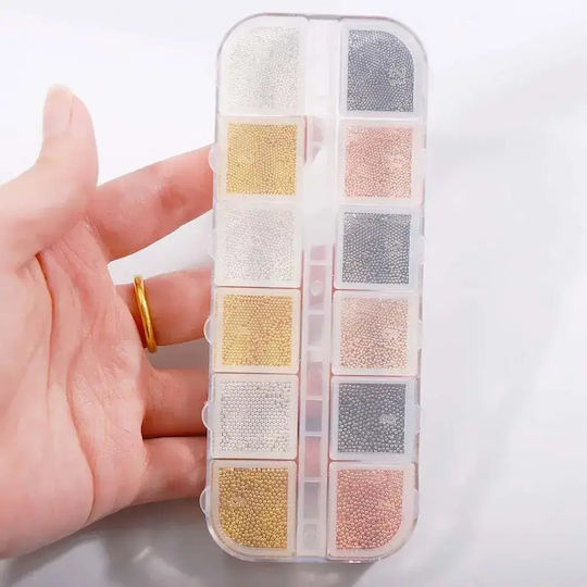 Global Nail Micro Хайвер Декоративни Перли за Нокти 4 Цвята