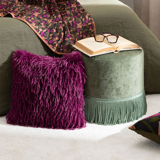 Stool For Living Room Upholstered with Fabric A-s Alanya Green 38x38x38cm