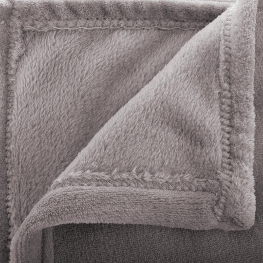 A-s Flannel Decke Fleece Halbdoppelt 180x230cm Graue