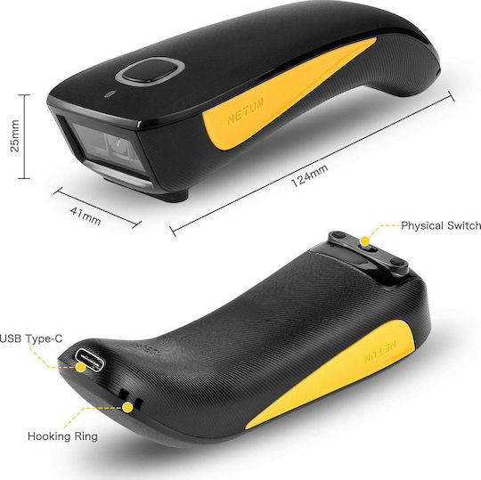 Netum Socket Scanner Wireless with 2D and QR Barcode Reading Capability