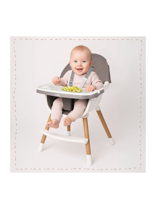 MalPlay Baby Hochstuhl 3 in 1 Grau