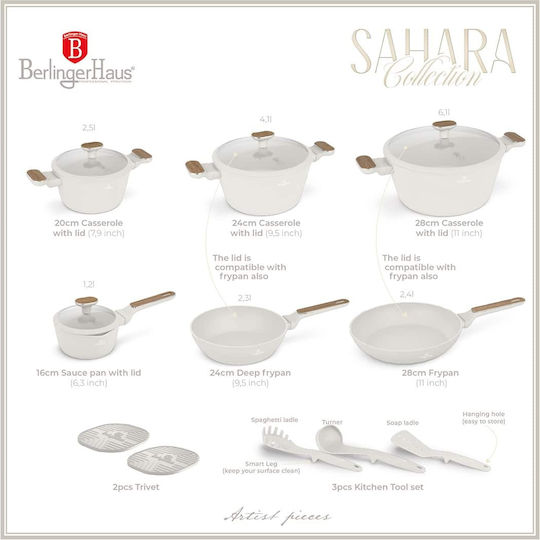 Berlinger Haus Cookware Set from Aluminum Sahara with Non-stick Coating 6 Pieces