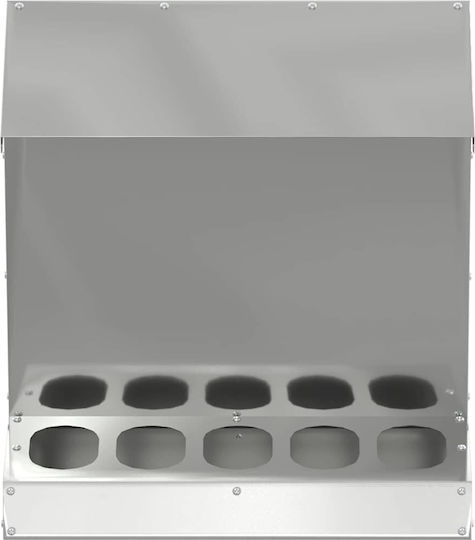 vidaXL Metal Feeder for Hens and Poultry with Capacity 4.65kg 40x40x45cm