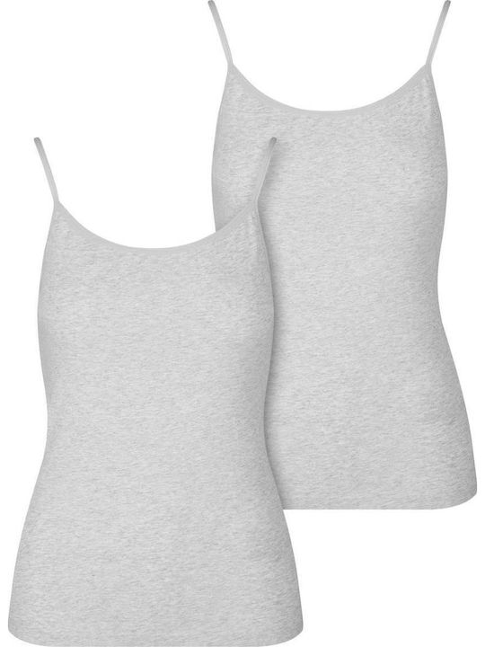 Γυναικεία Φανελάκια Heathergrey με Τιράντα 2Pack