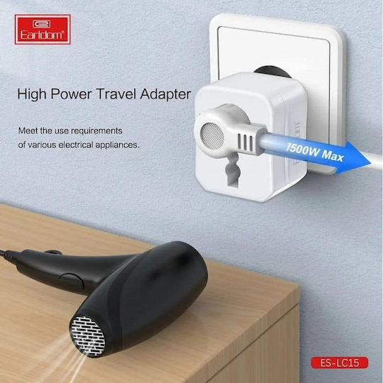 Earldom Es-lc15 Universal Adapter 6a Max White