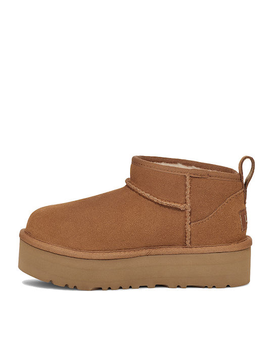Classic Ultra Mini Suede Παιδικά Μποτάκια Καφέ