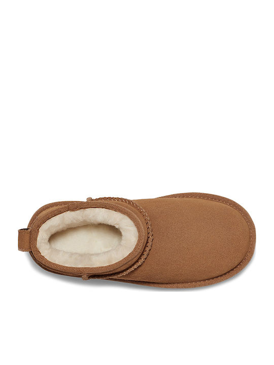 Classic Ultra Mini Suede Παιδικά Μποτάκια Καφέ