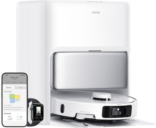 Mova P50 Pro Ultra Robot Vacuum Cleaner with Laser Mapping & 19000Pa Suction Power White