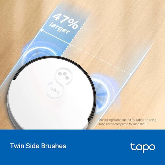 TP-LINK Tapo Rv20 Max Σκούπα Ρομπότ με Χαρτογράφηση Laser & Απορρόφηση 5300Pa Λευκή