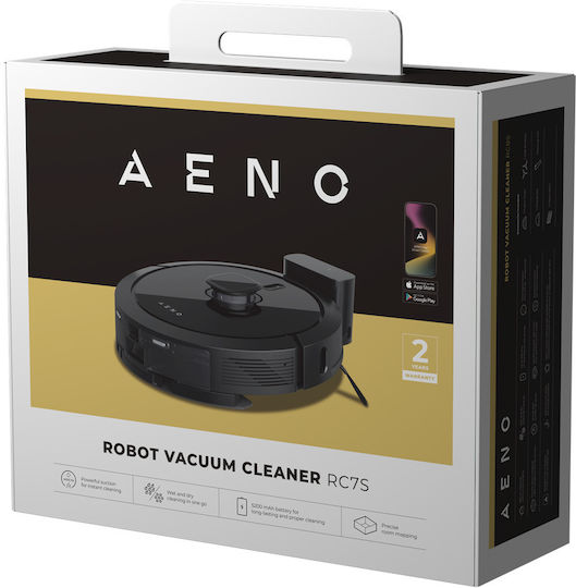 AENO RC7S Robot Vacuum Cleaner with Laser Mapping & 4000Pa Suction Power Black