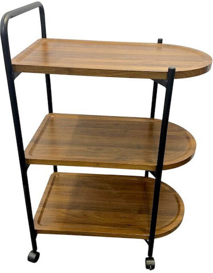 Round Side Table Wooden with Wheels MxPek.