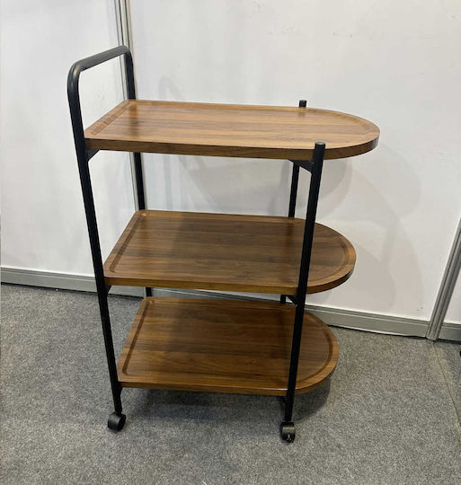 Round Side Table Wooden with Wheels MxPek.