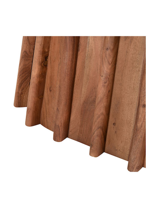 Ovales Zentral Kaffeetisch Draxx aus Massivholz Akazie Schwarz Marmor M120xL70xH38cm