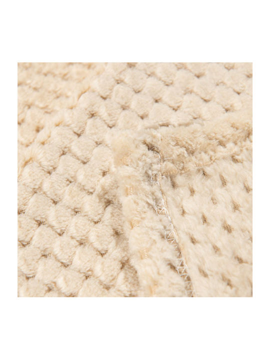Popcorn Κουβέρτα Fleece Υπέρδιπλη 220x240εκ. Εκρού