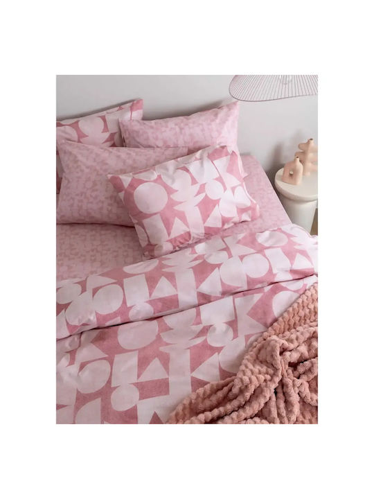 Palamaiki Set Față de Pernă cu plic de acoperire Roz 52x72cm.