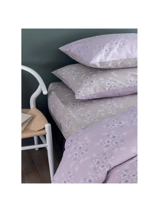 Palamaiki Bettbezug-Set Baumwolle Übergröße mit 2 Kissenbezügen 240x250 Fashion Life Fl6281 Rosa