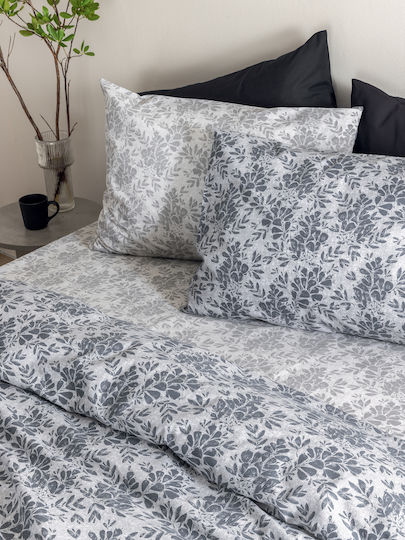 Palamaiki Fashion Life Fl6278 Baumwolle 170x250cm Einzelbettbezug mit Kissenbezug Grau
