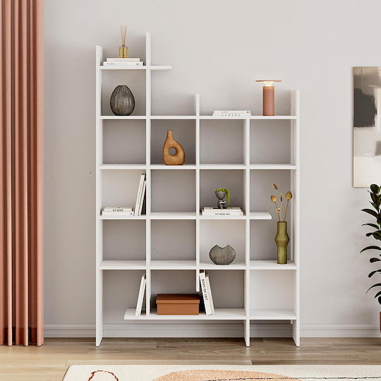 Βιβλιοθήκη Manco Λευκό 122x25.5x188εκ.