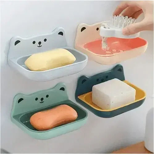 Plastic Soap Dish Wall Mounted Gray