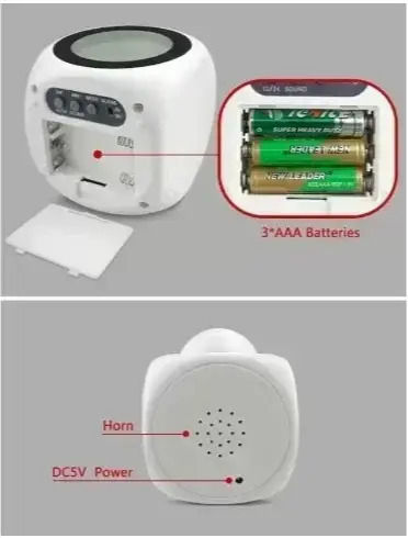 Arrango Ceas De Masă Digital Led Cu Ceas Deșteptător Alb Ak48203