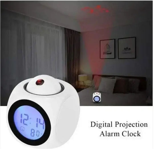 Arrango Ceas De Masă Digital Led Cu Ceas Deșteptător Alb Ak48203