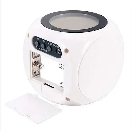 Arrango Ceas De Masă Digital Led Cu Ceas Deșteptător Alb Ak48203