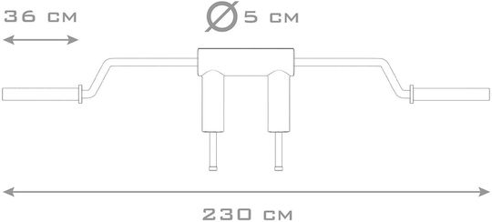 Live Pro Safety Squat ​Squat Bar Ολυμπιακού Τύπου Φ50 22.9kg Μήκους 220cm χωρίς Κολάρα