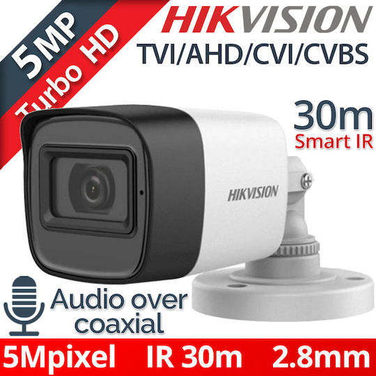 Hikvision DS-2CE16H0T-ITFS CCTV Cameră de Supraveghere Full HD+ 5MP Rezistentă la apă cu Microfon și Lentilă 2.8mm