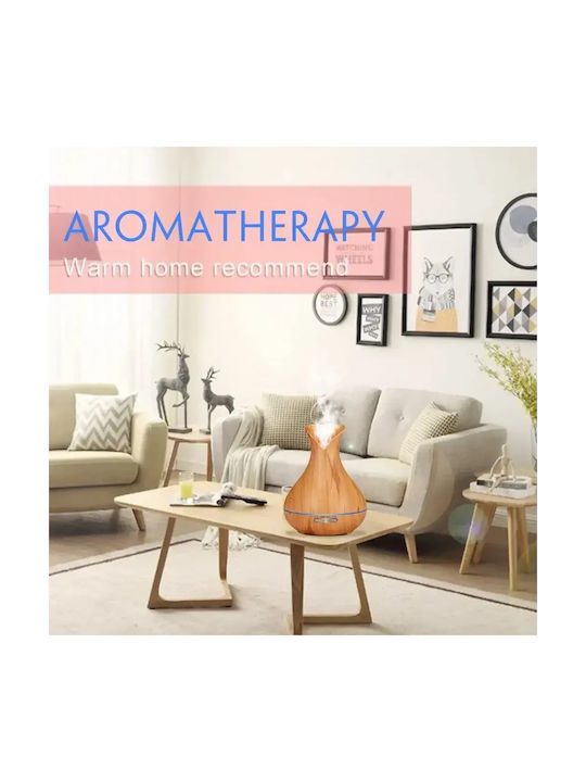 Ultraschall-Luftbefeuchter & Aromatherapie mit LED-Beleuchtung 550ml Aroma-Diffuser 7 LED-Farben Dunkelbraun