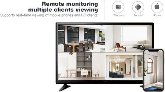 Vstarcam CS48Q IP Камера за наблюдение Wi-Fi Full HD+ 4MP с Двупосочна Комуникация и Обектив 4мм Черен