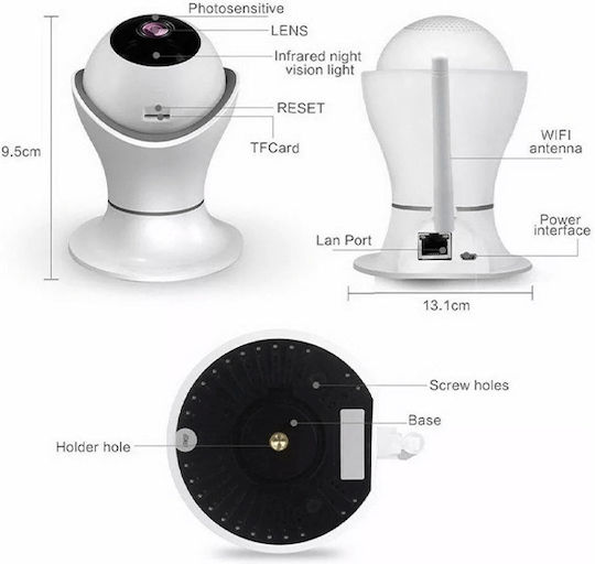 Jortan Jortan 8165HP IP Камера за наблюдение Wi-Fi HD 720P с Двупосочна Комуникация