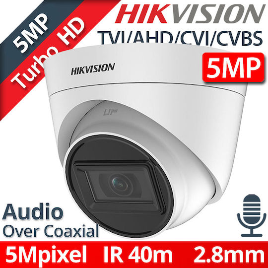Hikvision DS-2CE78H0T-IT3FS CCTV Cameră de Supraveghere Full HD 1080p Rezistentă la apă cu Microfon și Lentilă 2.8mm