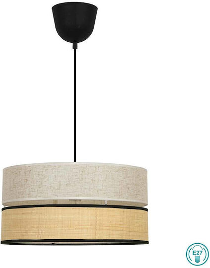 Viokef Andaman Pendant Light Beige with Socket E27 40x40x20.5cm