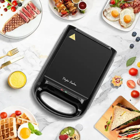 Aigostar Sandwich Maker with Removable Plates for 2 Sandwiches 1200W Black