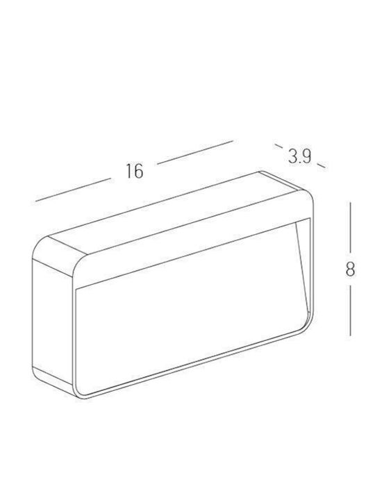 Zambelis Lights Επιτοίχιο Εξωτερικό Φωτιστικό LED IP65 6W