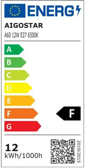 Aigostar Λάμπες LED 12W για Ντουί E27 και Σχήμα A60 Ψυχρό Λευκό 1170lm 2τμχ