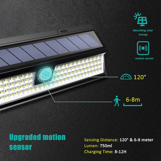 Arrango Lampă Solară Stradală 1200lm Alb Cald cu Senzor de Mișcare IP65 10bucx30buccm