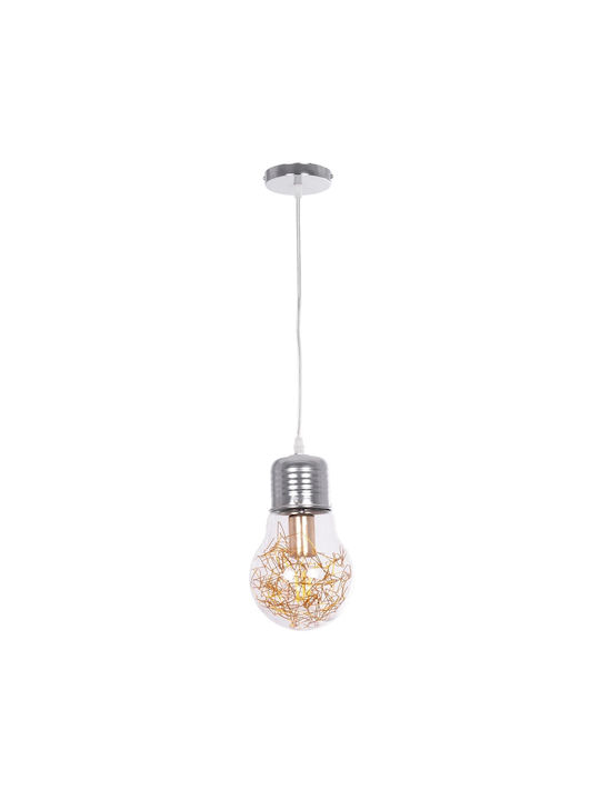 GloboStar Lamp Κρεμαστό Φωτιστικό Διάφανο με Ντουί E27 15x15x27εκ.