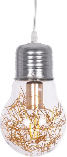 GloboStar Lamp Pendant Light Transparent with Socket E27 15x15x27cm