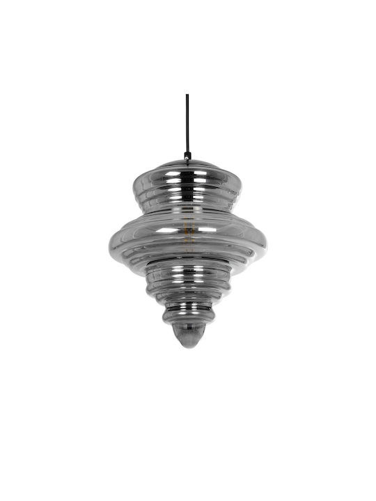 GloboStar Corte Pendant Light Black with Crystals for Socket E27 25x25x30cm